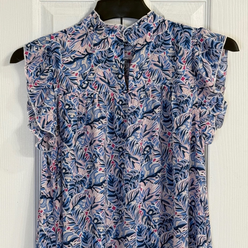 Simply Southern Smocked Neck Dress Floral Print Casual Sleeveless Size L - Picture 6 of 6